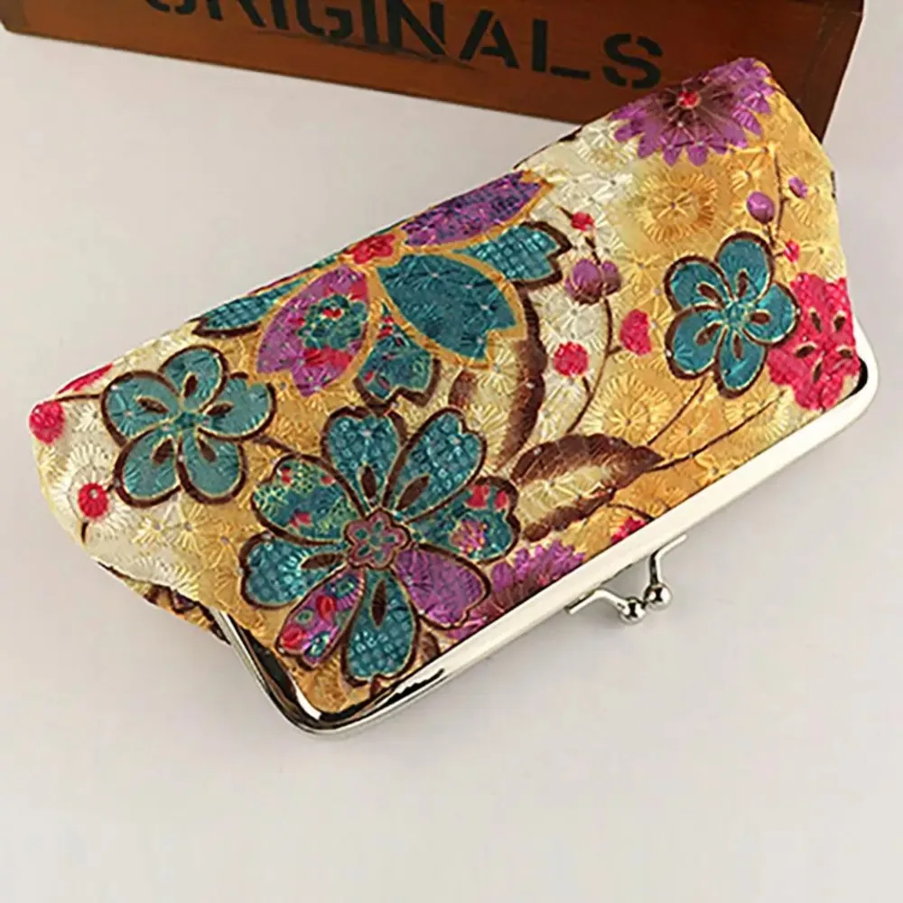 New Weave Cloth Embroidered Fabric Wallet Dacron Handheld Wallet Long