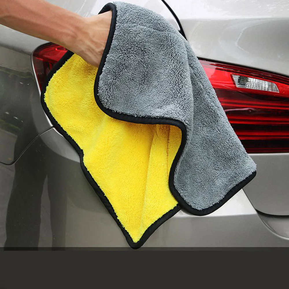 

1Pcs Car Microfiber Cleaning Towels Thicken Double Layer Soft Drying Cloth Towel Car Care Detailing Towel Wash Rags 30/40/60cm