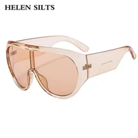 Marque de luxe rétro grand cadre femmes lunettes de soleil couleur thé carré pilote nuances UV400 Cool hommes une pièce lunettes de soleil 3