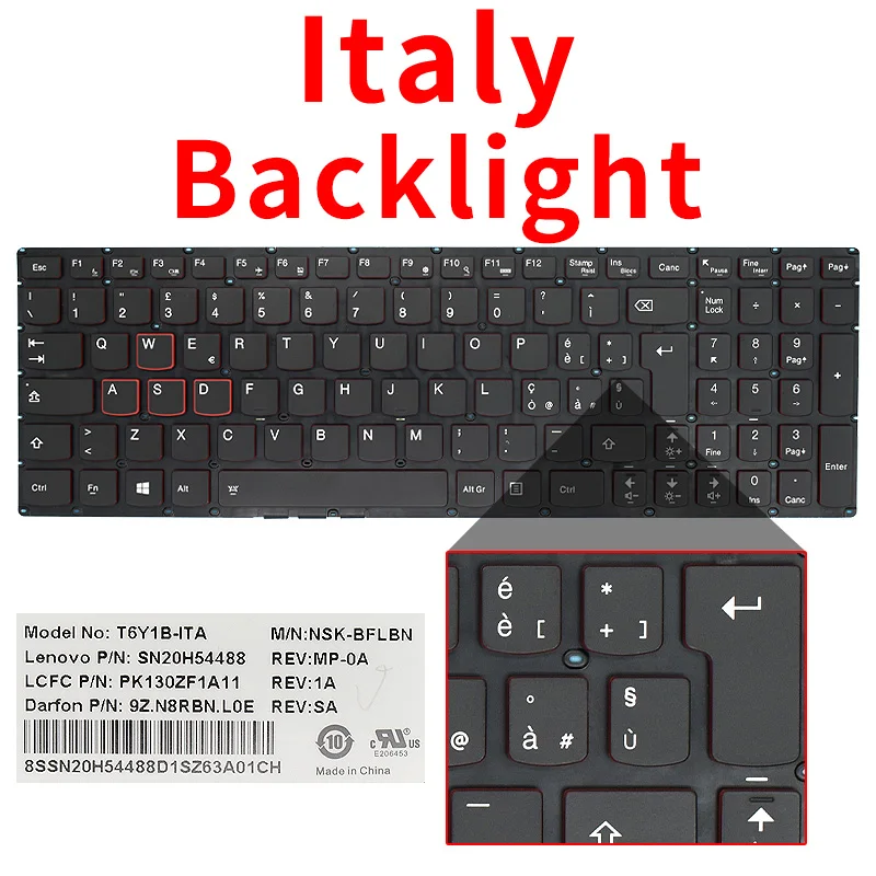 Eua Russo Teclado do Portátil para Lenovo Rescuer 151sk Y70015isk Y700-15acz Y700-17isk Y700-15ise Sn20h54489 com Luz de Fundo Novo - Imagem 5