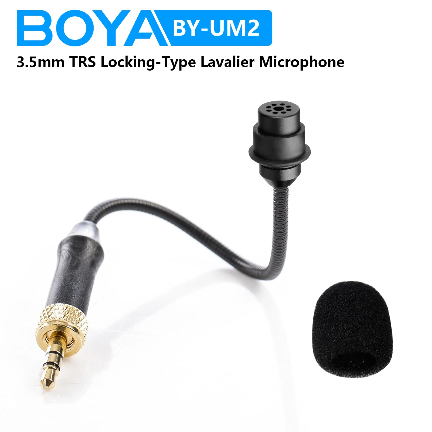 

BOYA BY-UM2 3.5mm TRS Locking-Type Gooseneck Omnidirectional Flexible Audio Microphone for Wireless Lavalier Microphone System