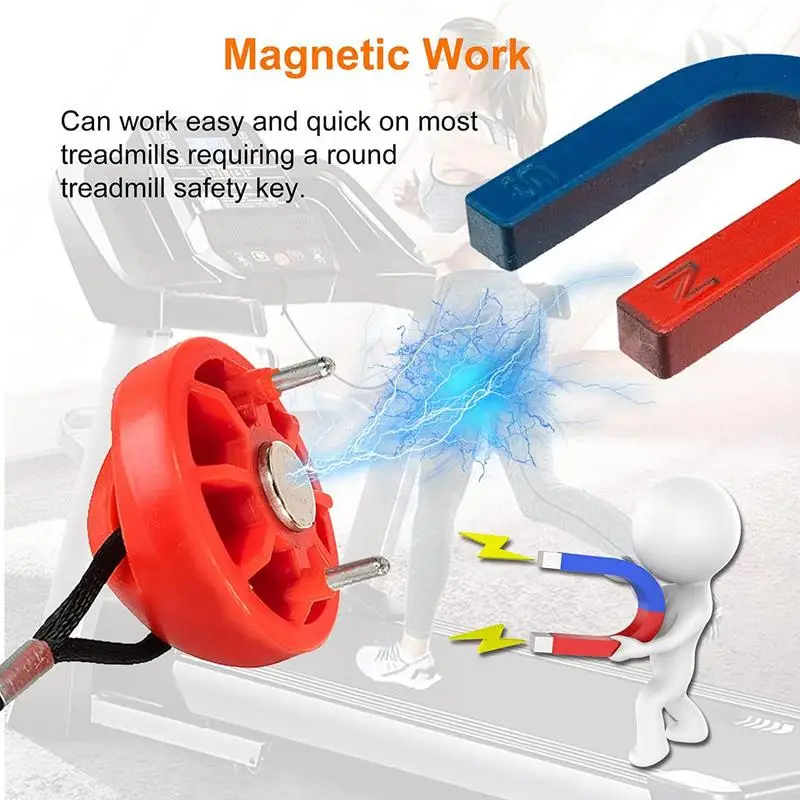 Treadmill safety switch universal treadmill key replacement round socket magnet automatic protection device gym accessories fitness equipment parts