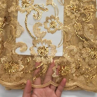 SJD africain paillettes dentelle tissu 2025 haute qualité français maille dentelle nigérian broderie Net tissus pour robe de mariée coutureA3847 4