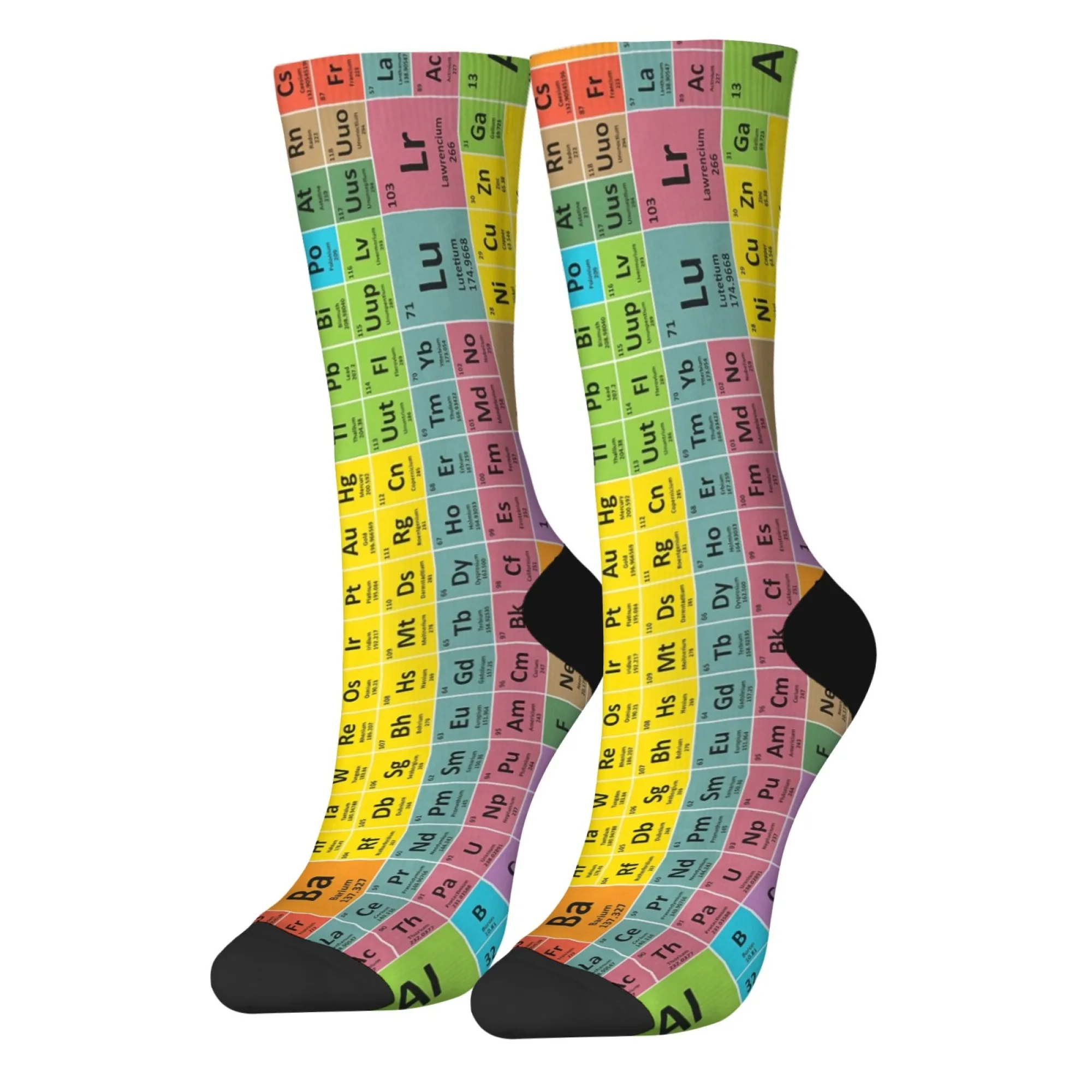 Colorful Periodic Table Element Novelty Men's Socks - Durable, Comfortable & Playful Gift Idea