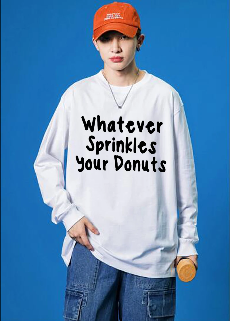 

Женская футболка с длинным рукавом и надписью «Your Donut»