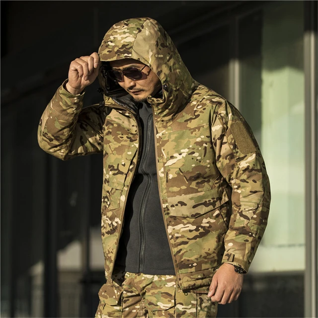 Ropa táctica de algodón para hombre, abrigo cálido a prueba de viento,  impermeable, para senderismo, caza, Invierno - AliExpress