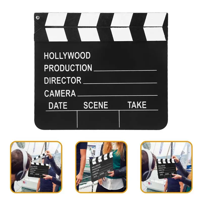 

Wood Video Scene Slateboard Movie Cinema Clapboard Photography Prop For Vlog Recording Hanging Decoration