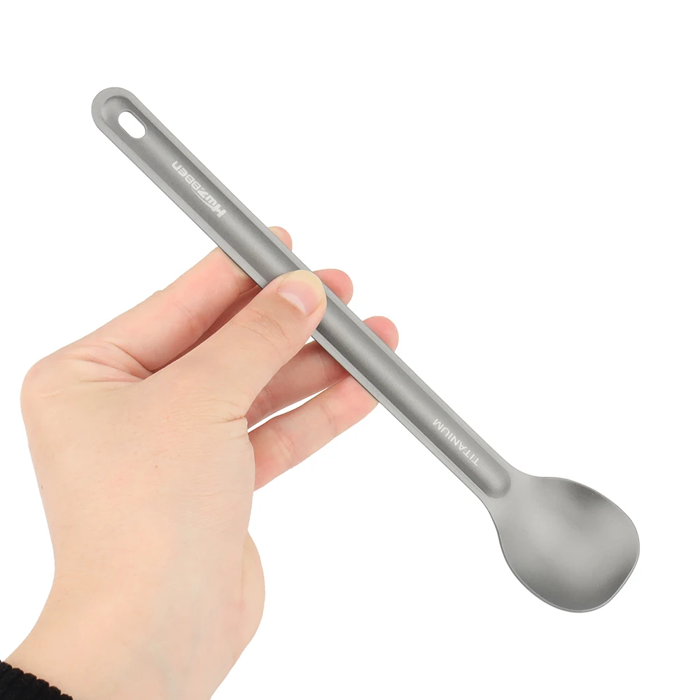 Titanium Long Handle Spoon Fork Light Weight Titanium Tableware Picnic Utensils Spoon Fork Outdoor Travel Supplies