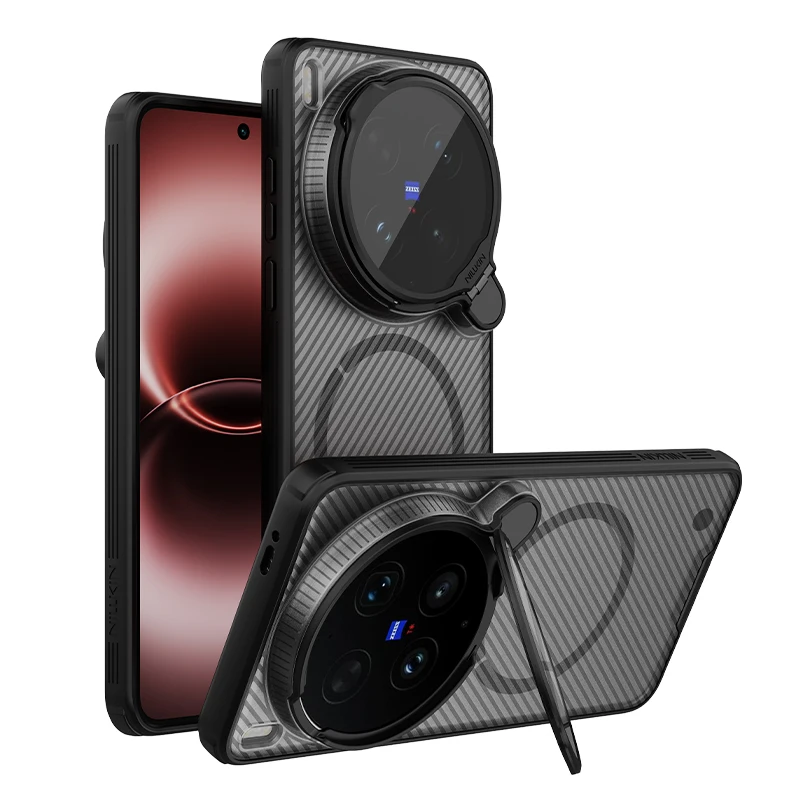 VIVO X300 Ultra 5G 케이스용 Nillkin 마그네틱 캠쉴드 프롭 어댑트 렌즈 마그세이프 카메라 스탠드 보호 기능이 있는 360도 후면 커버