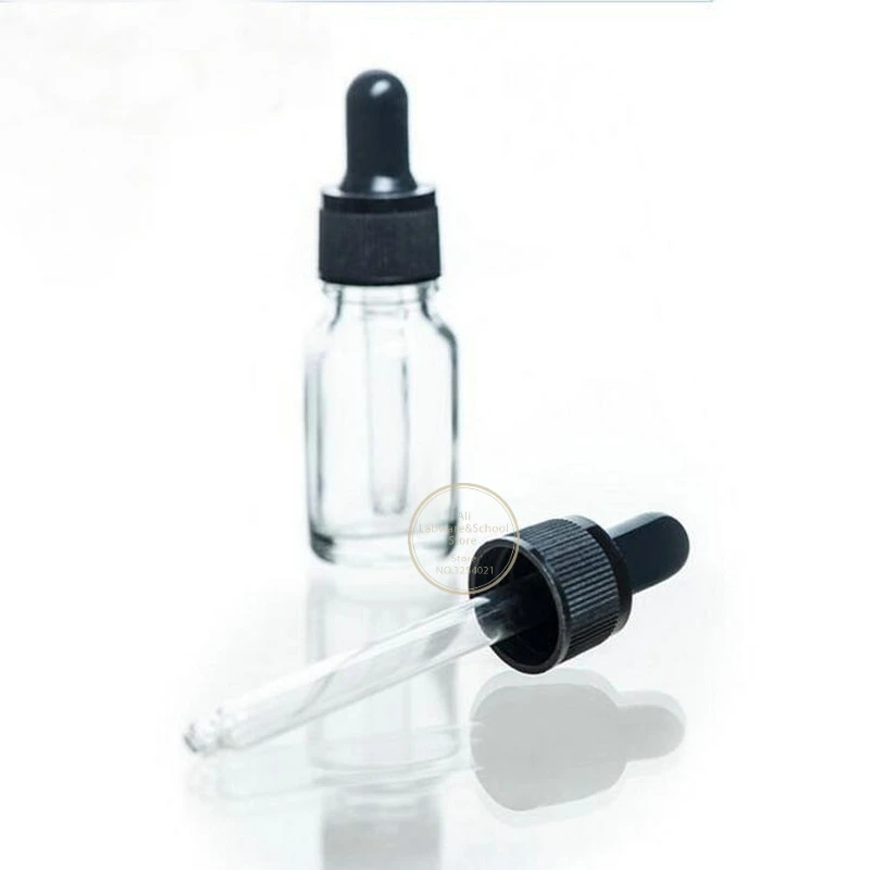 10pcs/lot 5ml To 100ml Lab Brown/Clear Glass Dropper Bottle, Cosmetic Essence Dropper Bottle