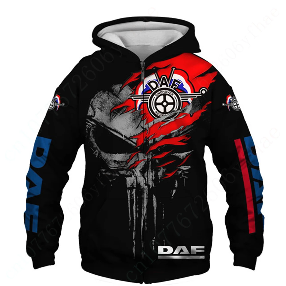 DAF Casual Hoodies For Men Women Unisex Clothing Harajuku 3D Printing Sweatshirt Anime Zip Hoodies Essentials Pullover Top