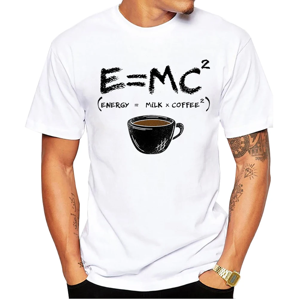 TEEHUB Fashion Energy= Milk x Coffee Men T-Shirt Printed Funny Life Equation T Shirts Short Sleeve Tshirts Haruku Tee_voghion.com