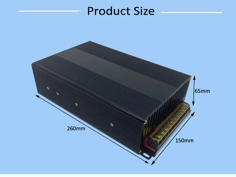 Description Picture 3 of itemCLPW 2000W Single Output AC DC 0-24V 28V 83A 36V 48V 60V 72V Adjustable PSU For Led Light CCTV Stepper AC DC Transformer