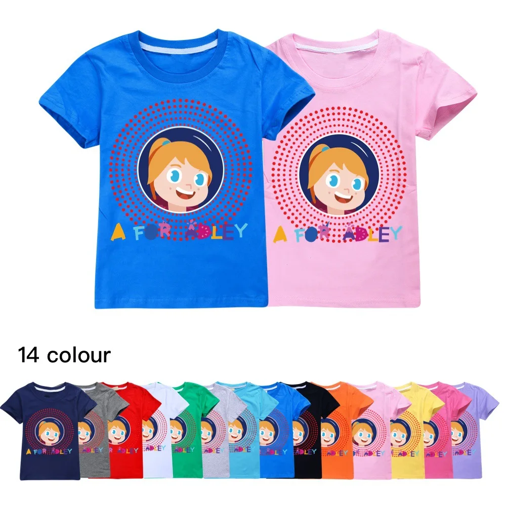 2024 Summer Fashion Unisex A For Adley T-Shirt Bambini Ragazzi Maniche Corte T-Shirt Tees Girls Baby Cotton Tops For Kids Clothes