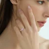 Chic Angel Wing Ring for Couple Pink Heart Cubic Zirconia Eternity Rings Romantic Forever Love Finger Jewelry Valentine Day Gift 4