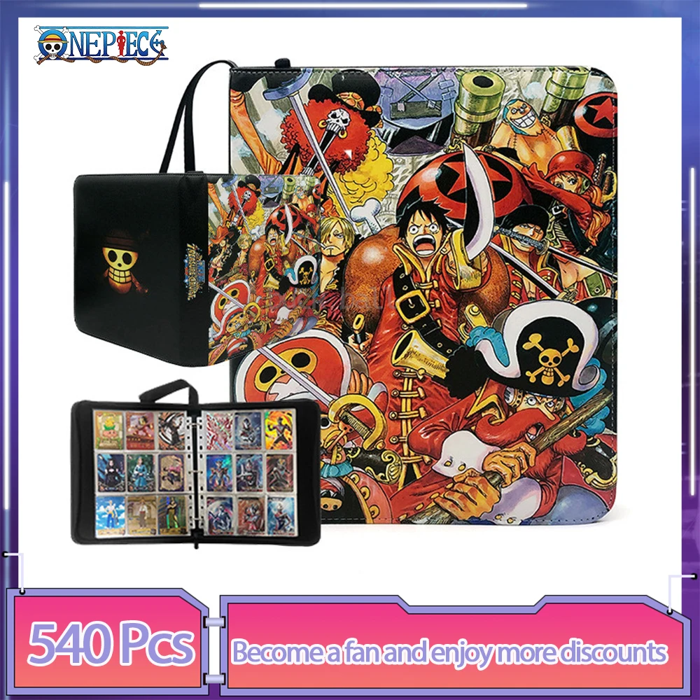 

9 Pocket 540Pcs One Piece Luffy Zoro Cards Book zipper Anime leather Cards PU Binder Display Game Collection Card Kids Toy Gift