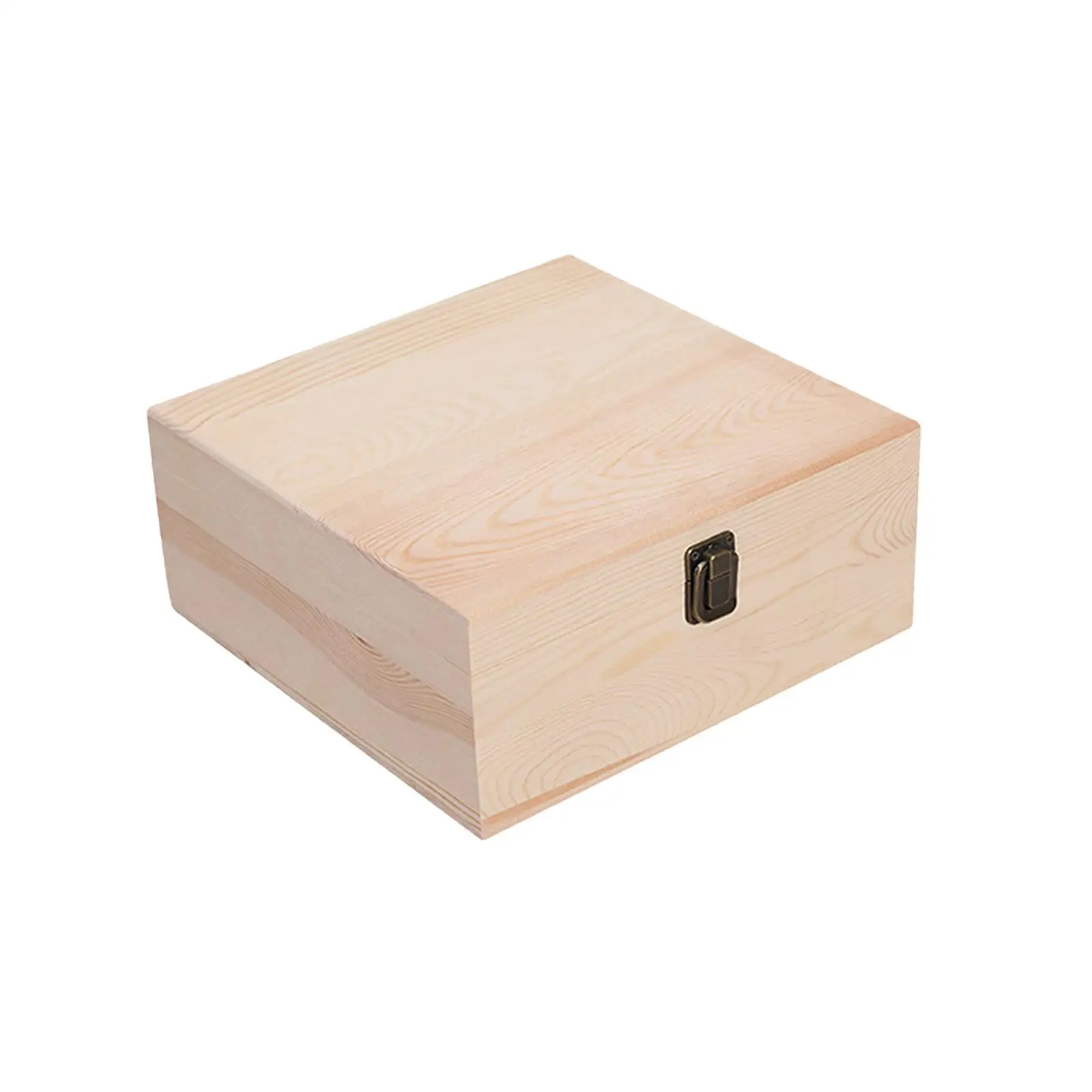 Useekoo Scatola Portaoggetti In Legno Di Pino – 24x19x10 Cm – Con Coperchio A Cerniera – Rustica
