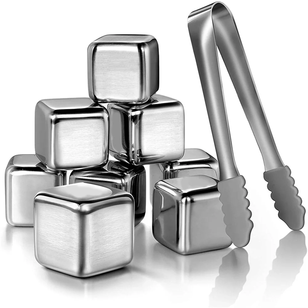 304 Stainless Steel Ice Pellets Ice Cubes Wine Balls Whiskey Cube Set Metal Cubes Bar Drinkware Accessories