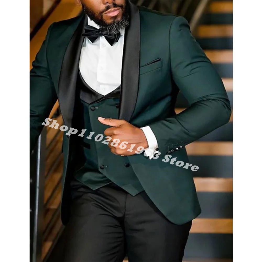 2024 Latest Design Men Suit Slim Fit Formal Groom Male Tuexdo For Wedding Business 3 Pieces Suit Blazer+Vest+Pants Costume Homme