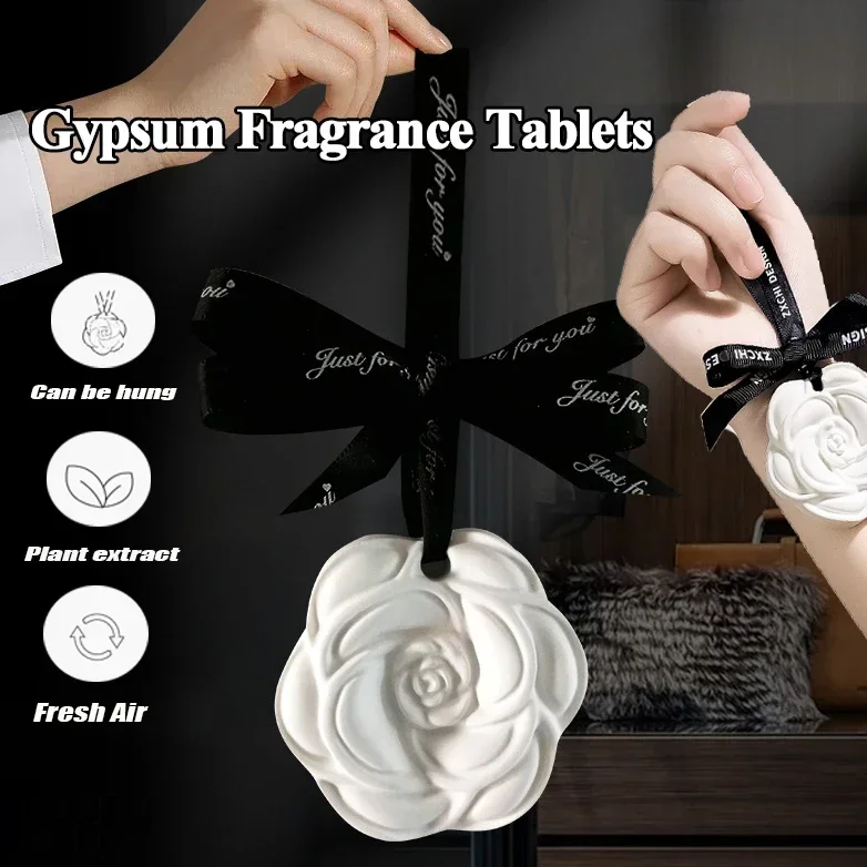 Aromatherapy Machine Car Air Freshener Refills Car Diffuser Humidifier Camellia Aromatherapy Car Pendant Solid Wardrobe Freshener Various Scents Indoor Air Freshener Christmas Gift Fragrance Gift