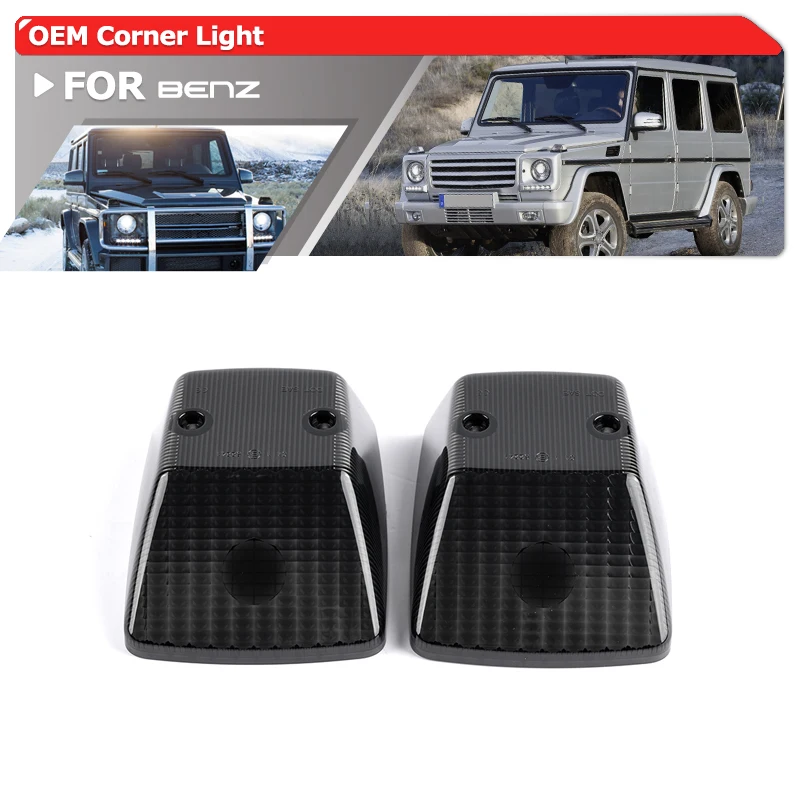 

Smoked Front Wing Turn Signal Blinker Housing Corner Light Cover For Benz W463 G-Class G500 G550 4x4 G55 G63 G65 AMG 1990-2018