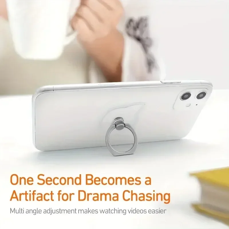 Transparent Cute Animal Round Phone Stand Foldable 360 Rotating Mobile Phone Ring Holder Smart Phone Accessories