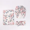 3pc/set Baby Swaddle Wrap New Born Receiving Blanket for Newborn Babies Accessories Soft Floral Headband Hat Bedding Baby Items 3