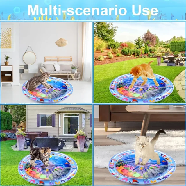 Water Sensory Play Mat Thickened Inflatable Water Mat For Cat And Dog Pet Playmat With Fish Sea Ocean Theme Sensory Toy Water 4