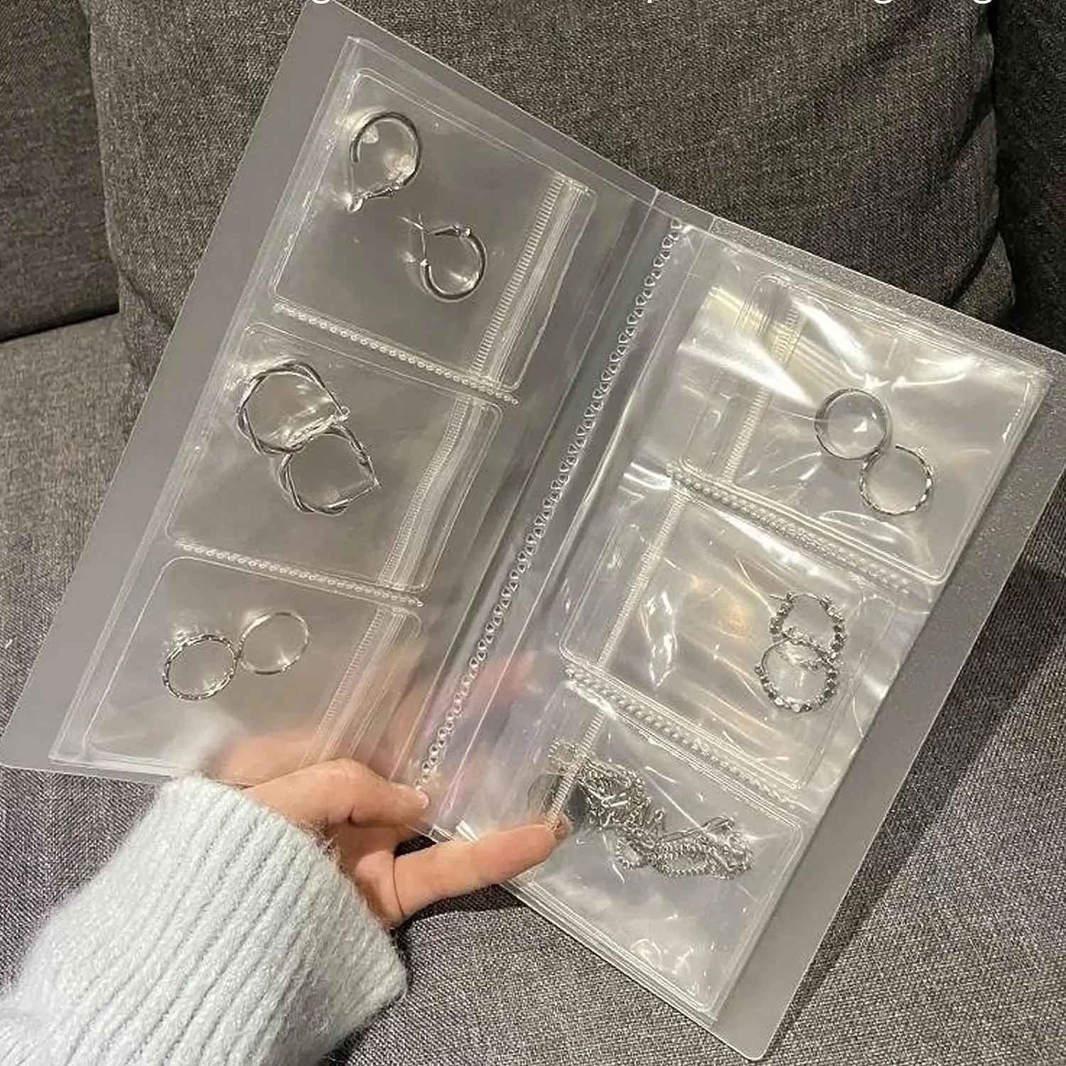 Transparent Jewelry Storage Bag Portable Travel Jewelry Organizer