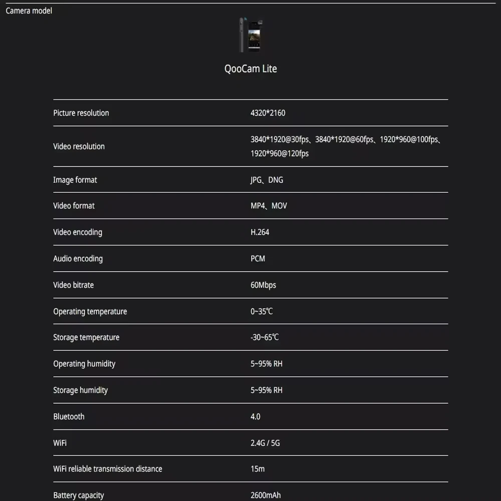 amera 4K UHD Video Recorder 3D Action KanDao QooCam Cucum 360&deg; Motion Camera 3D VR CCamera FOV 216&deg; F/2.2 Fisheye Lens