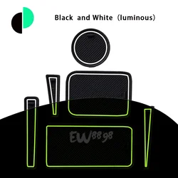 Non - Slip Rubber Door Groove Mat - Interior Cup Cushion Car Accessory (White Luminous)