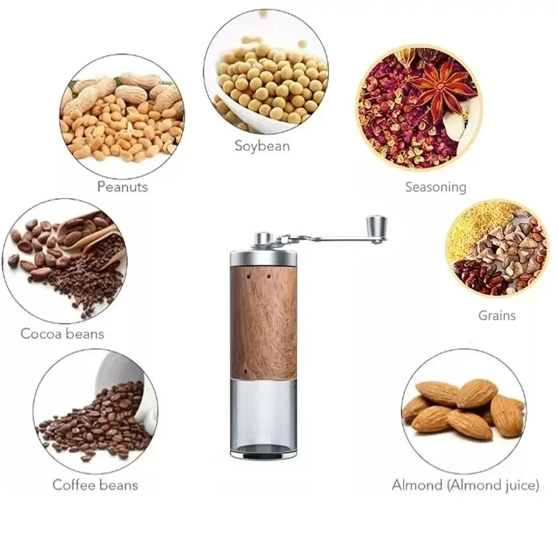 Big Save! Portable Wood Grain Coffee Bean Grinder Manual Coffee