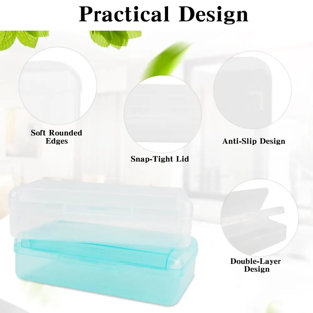 Compact Double-Layer Pencil Box with Snap-Tight Lid - Lightweight & Smooth Edge