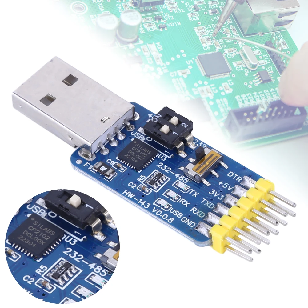 CP2102 6-in-1 USB-UART USB To Serial Adapter Multifunctional USB To Serial Converter USB-TTL/RS485/232 TTL-RS232/485 232 To 485