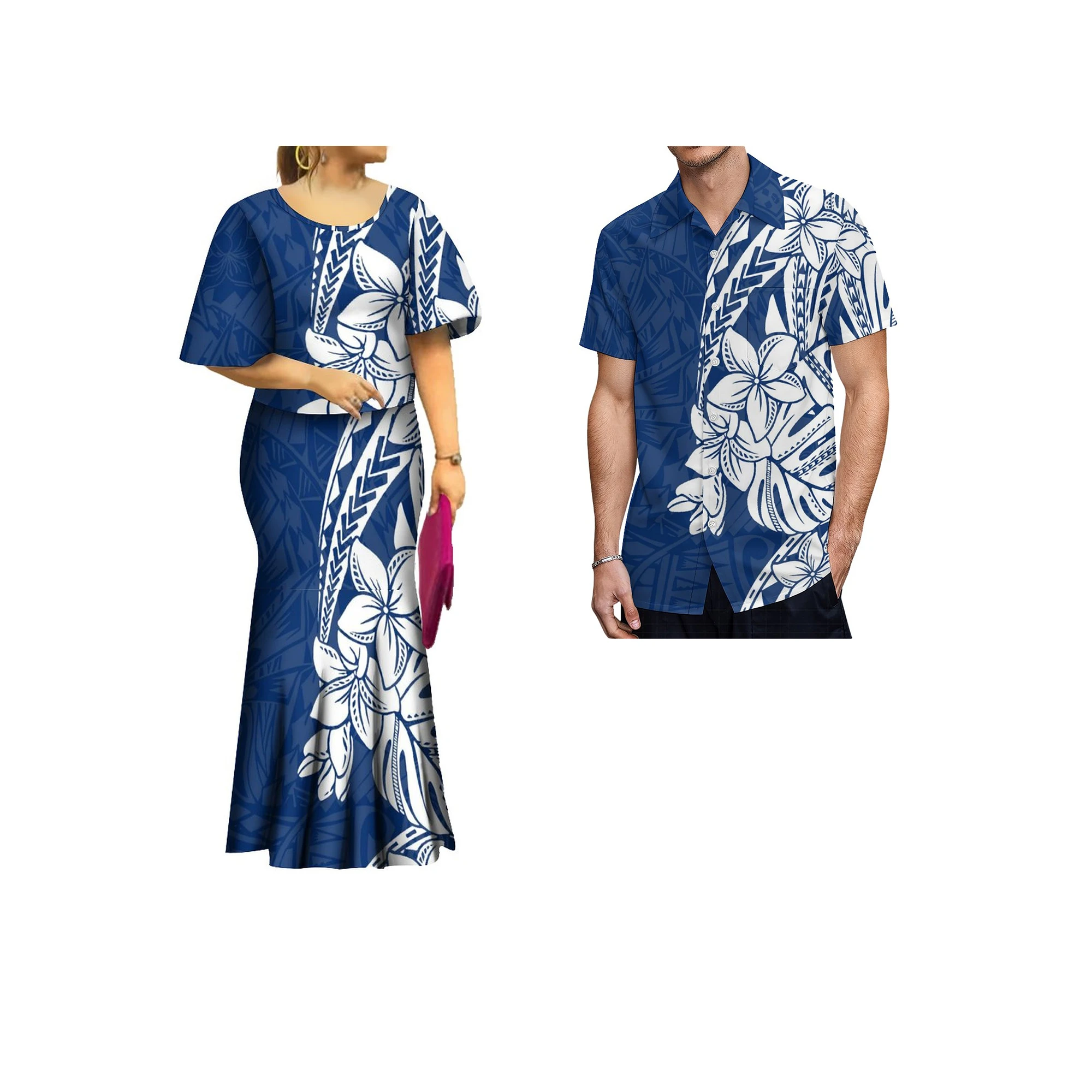 2023 New Samoan tongan Puletasi Custom Polynesian Design Mermaid Long