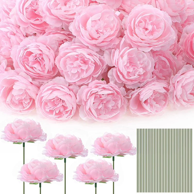 20/40 Stück Künstliche Pfingstrosen-Blumensträuße aus Seide für Heimdekoration, Garten, Hochzeit, Brautdekoration, DIY-Vasenzubehör