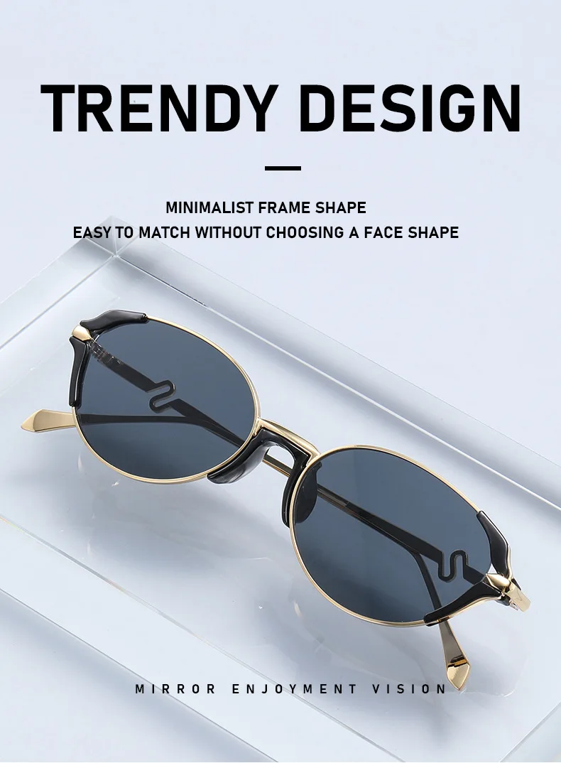 Elliptische Rahmen-einfache Gläser, Retro, neue Mode, Anti-Blaulicht, neue Damen-Foto-einfache Brille für Männer und Frauen 2541 – Detail 5