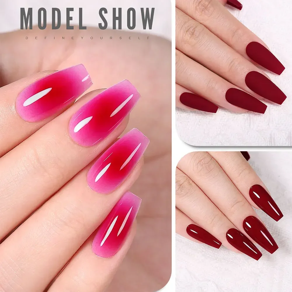 YOKEFELLOW 10ML Smalto per unghie gel Sparkle Red Gel Polish Soak Off UV LED Gel Vernice 122 colori Nail Art Manicure Regali per le donne 5