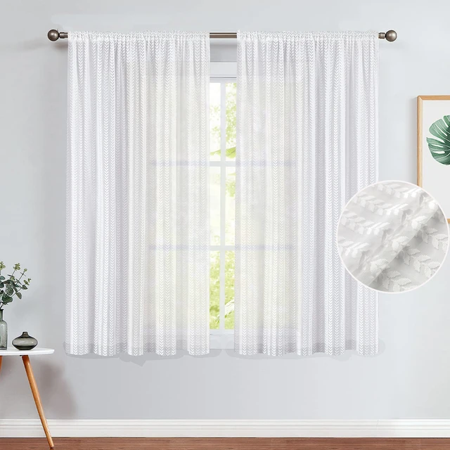 BILEEHOME-cortinas transparentes blancas modernas para sala de estar,  cortina de gasa de lujo para dormitorio