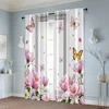 2pcs, Window Curtain Floral and Butterfly Print Polyester Easy Install (without rod) Versatile All Use for Bedroom & Living Room 6