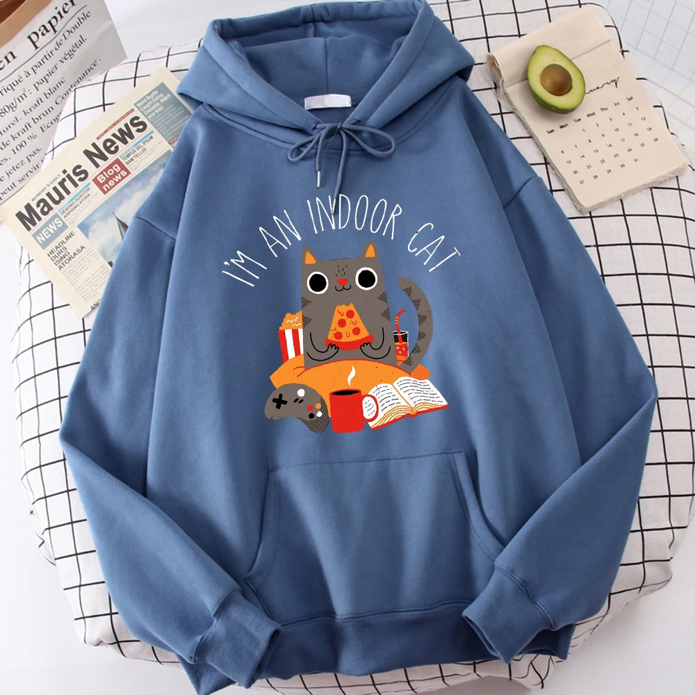 

Cat Sitting And Eating Pizza Male Hoodie Outdoor Simplicity Clothes Fashion All-Match Hoodies Quality Harajuku Tracksuit Men'S