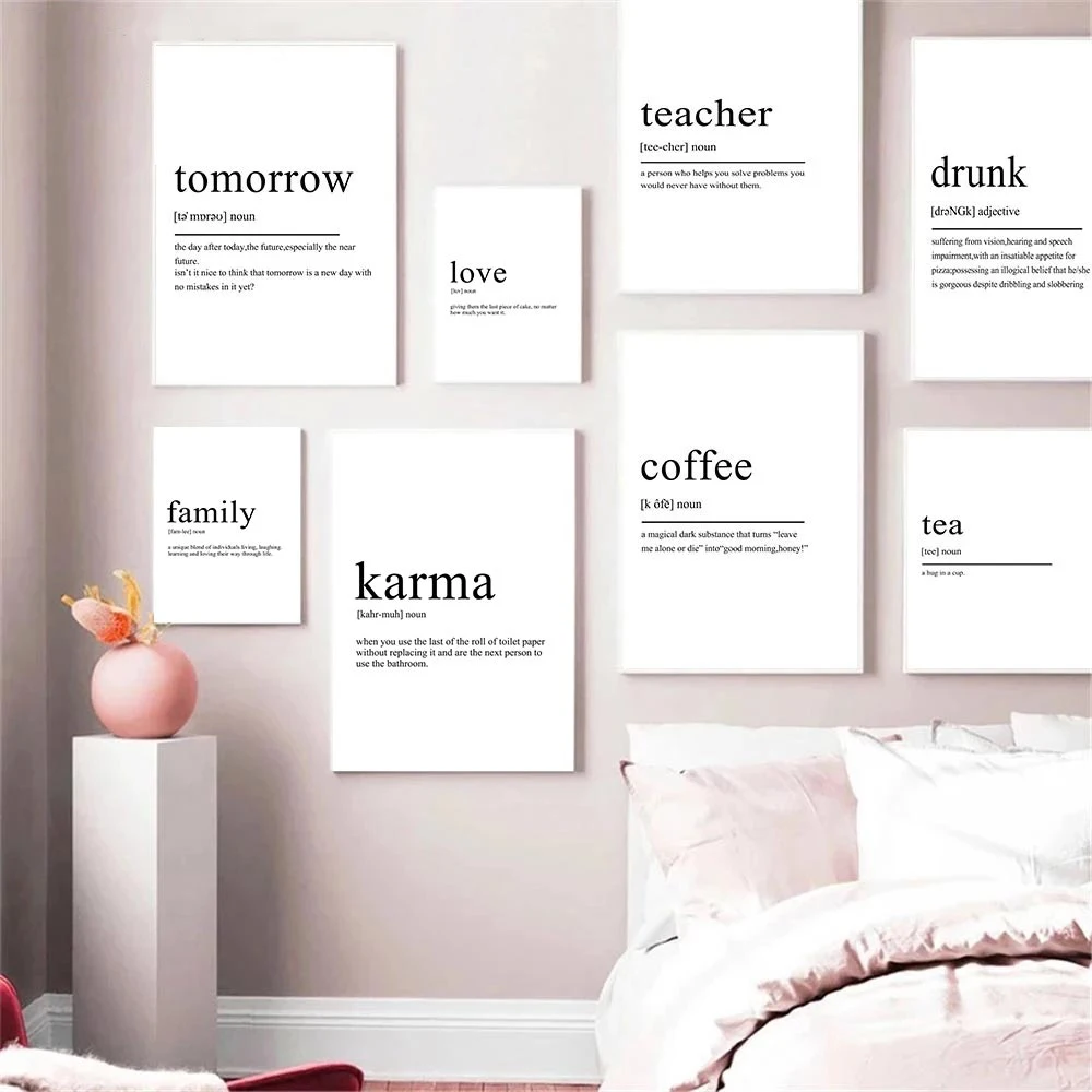 

Family Love Wine Coffee Tea Daughter Kitchen Home Quotes Posters And Prints Wall Art Canvas Painting Living Indoor Room Decor