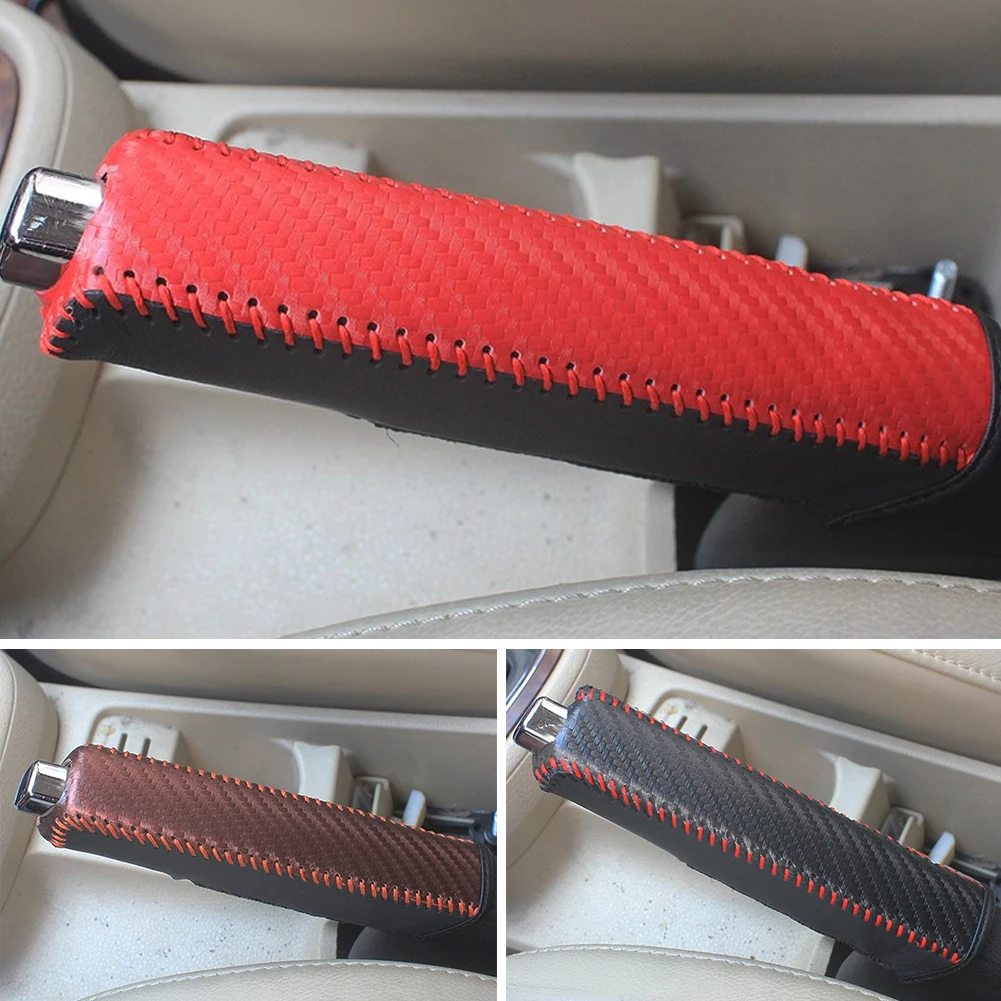 Car Handbrake Cover PU Leather Shift Lever for VW Golf GTI R Sagitar Arteon Atlas Passat Tiguan Hand Brake Cover