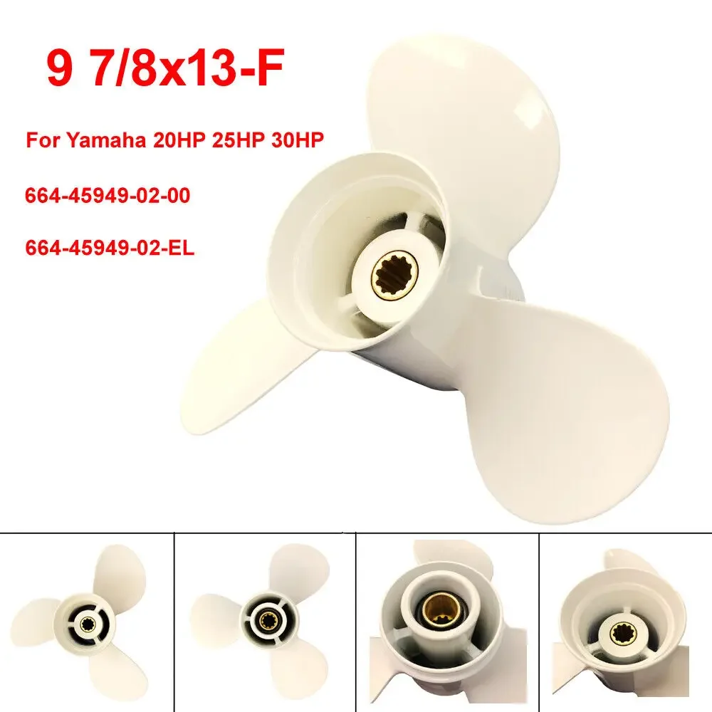 

Martian Boat Propeller 9 7/8x13F For Yamaha Outboard Engine 20HP 25HP 30HP F25 664-45949 664-45949-02