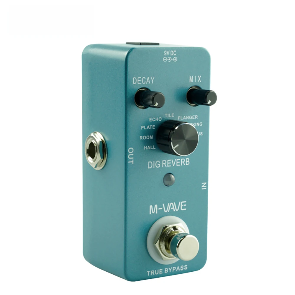 

M-VAVE Guitar Effect Pedal Dig Reverb Pedal Digital True Bypass Fully Metal Shell 9 Reverb Types 9 Digital Effects Processors