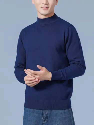 남성용 캐시미어 스웨터, 가을 겨울 풀오버, 하프 터틀넥, 부드럽고 따뜻한 캐시미어 스웨터, 점퍼 니트 스웨터 2