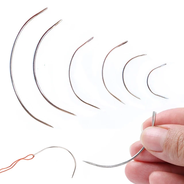 80Pcs Curved Needles 4 Sizes Hooked Needle With Plastic Needle Case For  Stitching,Sewing,Embroidery,Hair Weaving