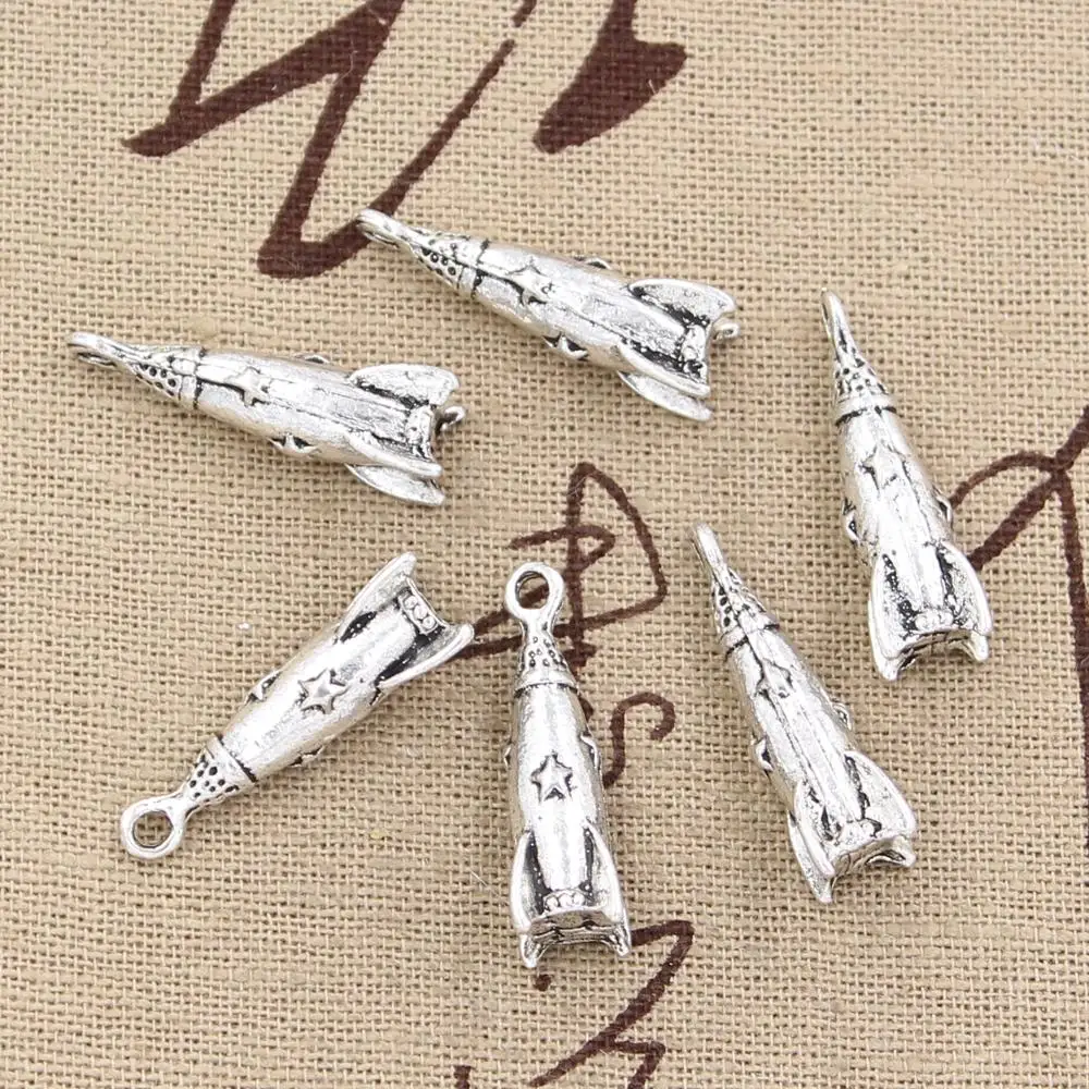 10pcs Charms Rakete Raumschiff Raketen 25x9mm Handgemachte Anhänger Herstellung fit,Vintage TibetanBronze,DIY Für Halskette