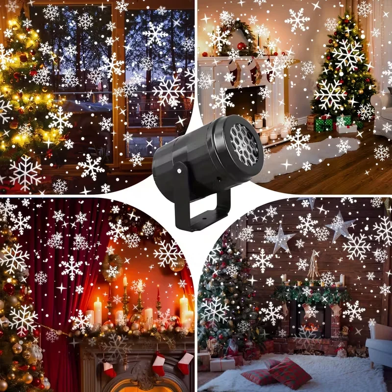 Christmas Snowflake LED Projector Light | Indoor/Outdoor Waterproof | 4W Laser Lamp With Remote - View #2