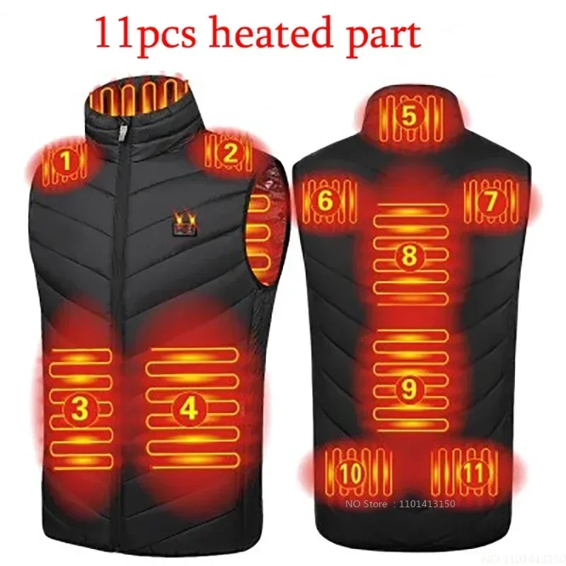 남녀공용 온열 재킷, 지능형 USB 전기 난방 코트, 따뜻한 옷, 겨울 온열 조끼, 플러스 사이즈, 패션, 23 개